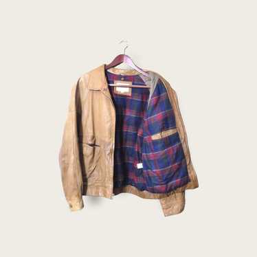 St. Johns Bay × Vintage Tan Leather Jacket