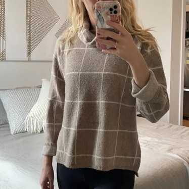 Madewell windowpane turtleneck sweater best sale