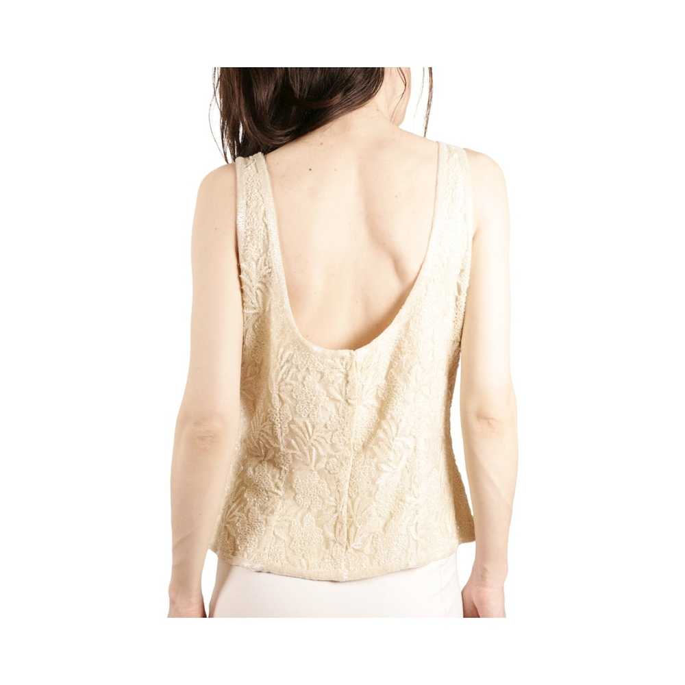 Vintage Beaded Sequin Camisole Nightline Ivory Li… - image 8