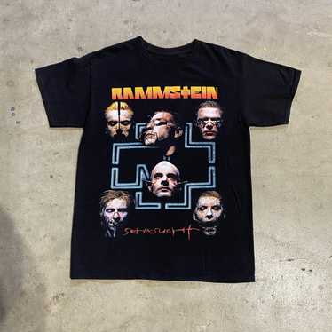 Rammstein T-Shirt Size L Large Man On Fire Flames Rare Double