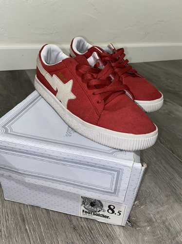 Bape Bapesta Red Suede Low Top Shoes Size:8.5