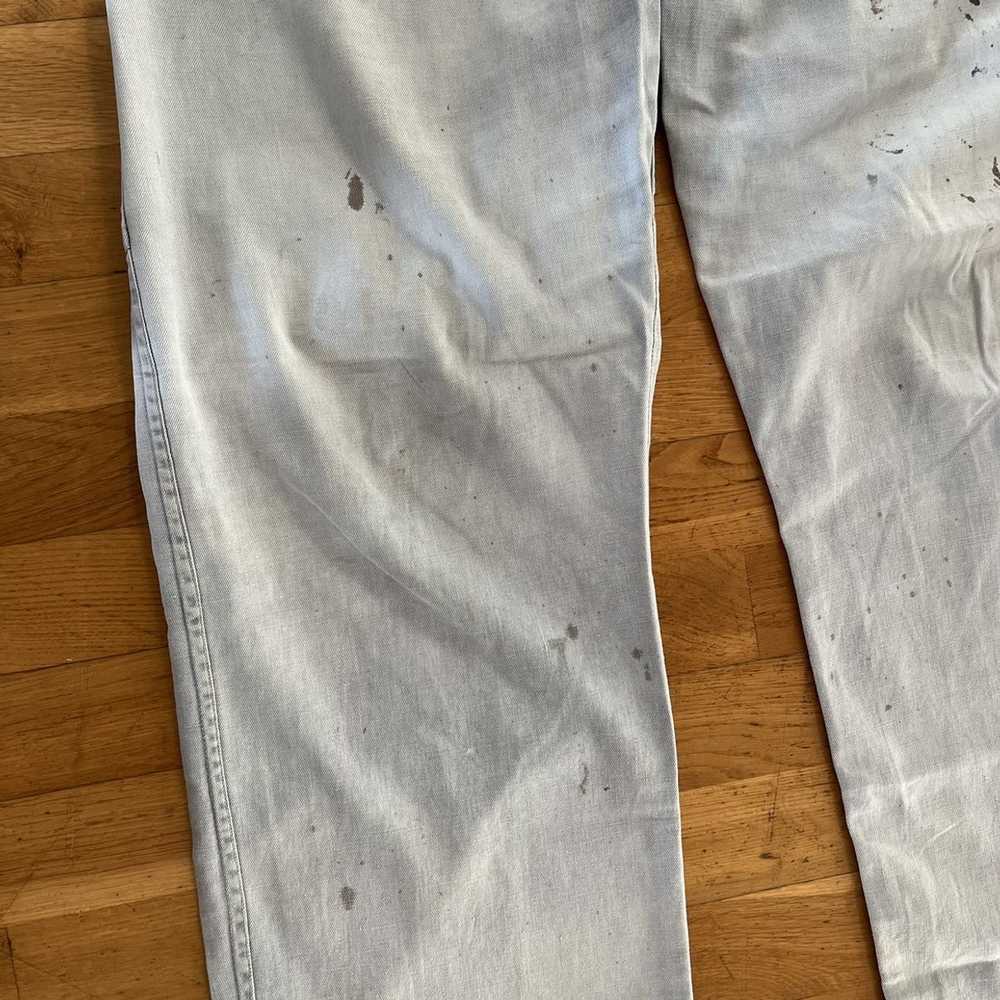 Vintage Vintage 60’s French Worker Pants White/Bl… - image 3