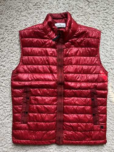 Stone Island Garment Dyed Down Vest size L Red