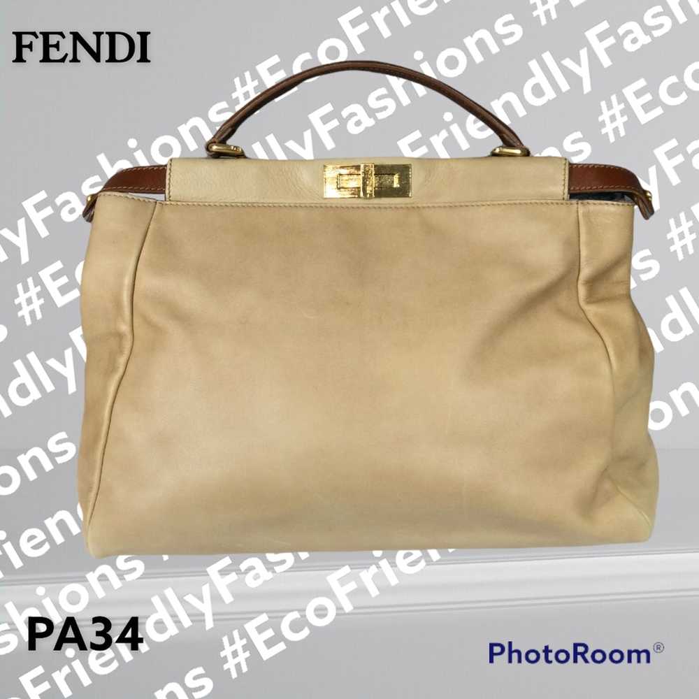 Fendi FENDI Vitello Saddle Leather Large Turnlock… - image 1