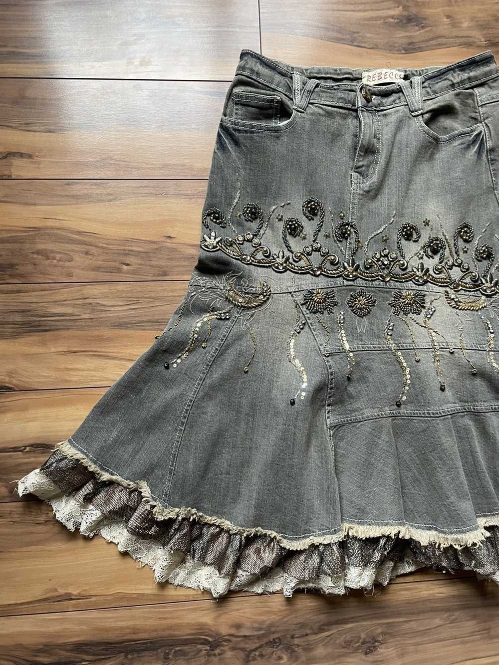 REBECCA DE RAVENEL Vintage rebecca jean Skirt - image 2