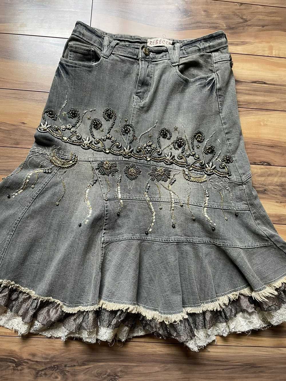 REBECCA DE RAVENEL Vintage rebecca jean Skirt - image 3