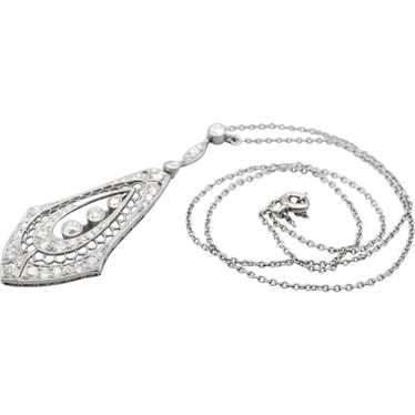 Stunning Edwardian Diamond Encrusted Necklace - image 1