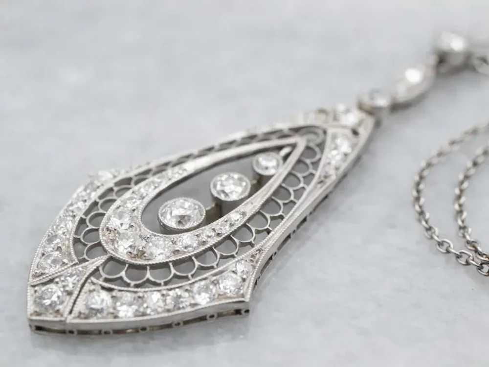 Stunning Edwardian Diamond Encrusted Necklace - image 2