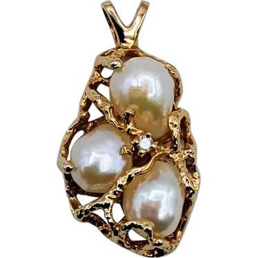 14K Baroque Cultured Pearl Pendant