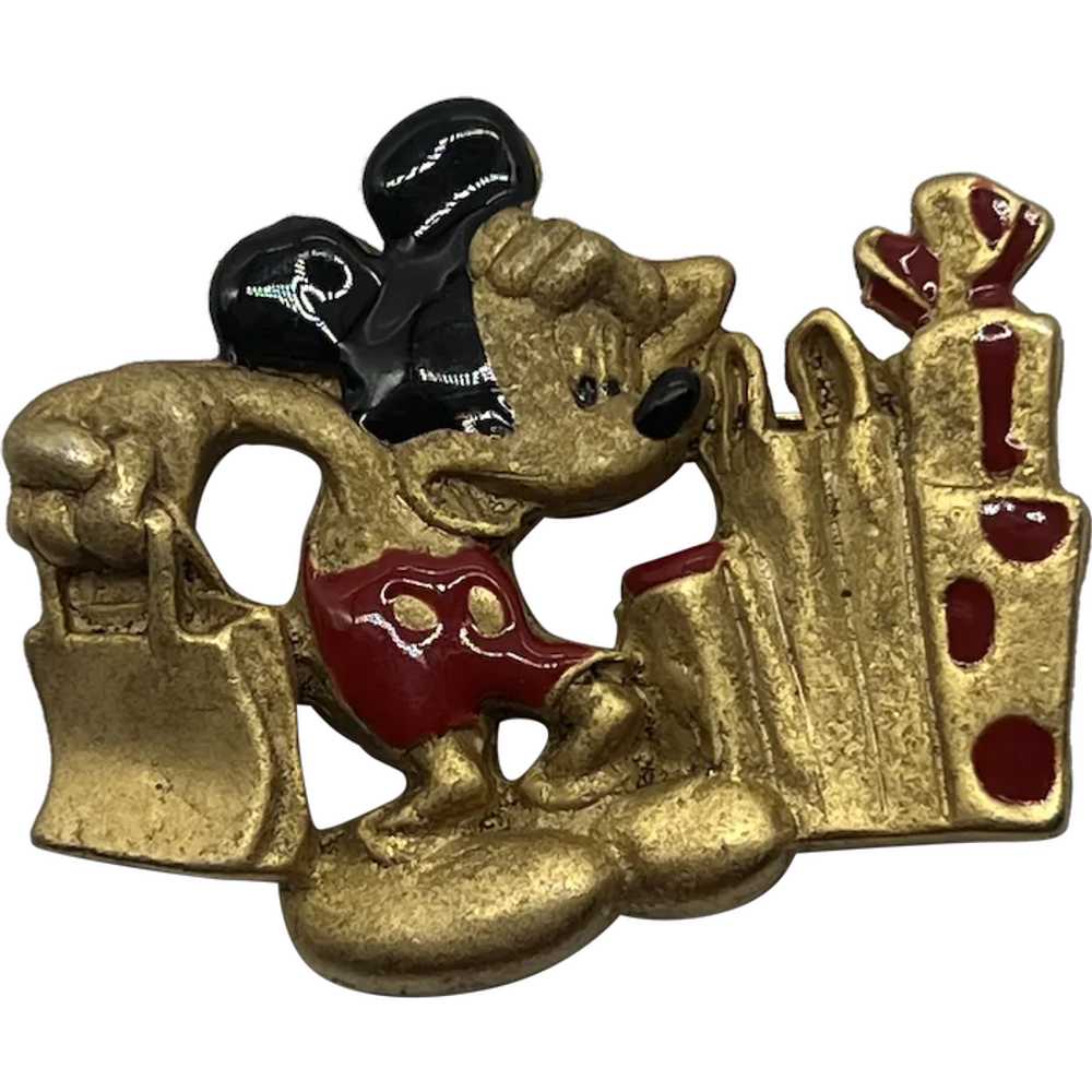 Vintage AAI Walt Disney Mickey Mouse Shopping Pin - image 1