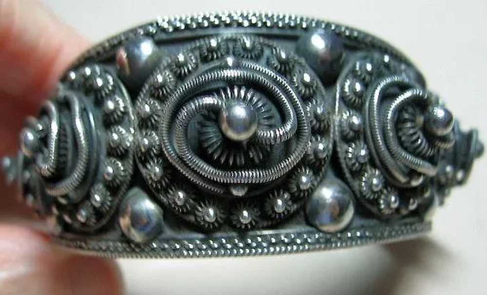 Vintage Cannetille Siam Sterling Silver 925 Cuff … - image 5