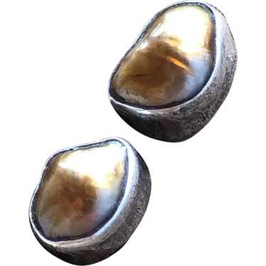 1990s Freshwater Pearl Stud Earrings Pierced - image 1