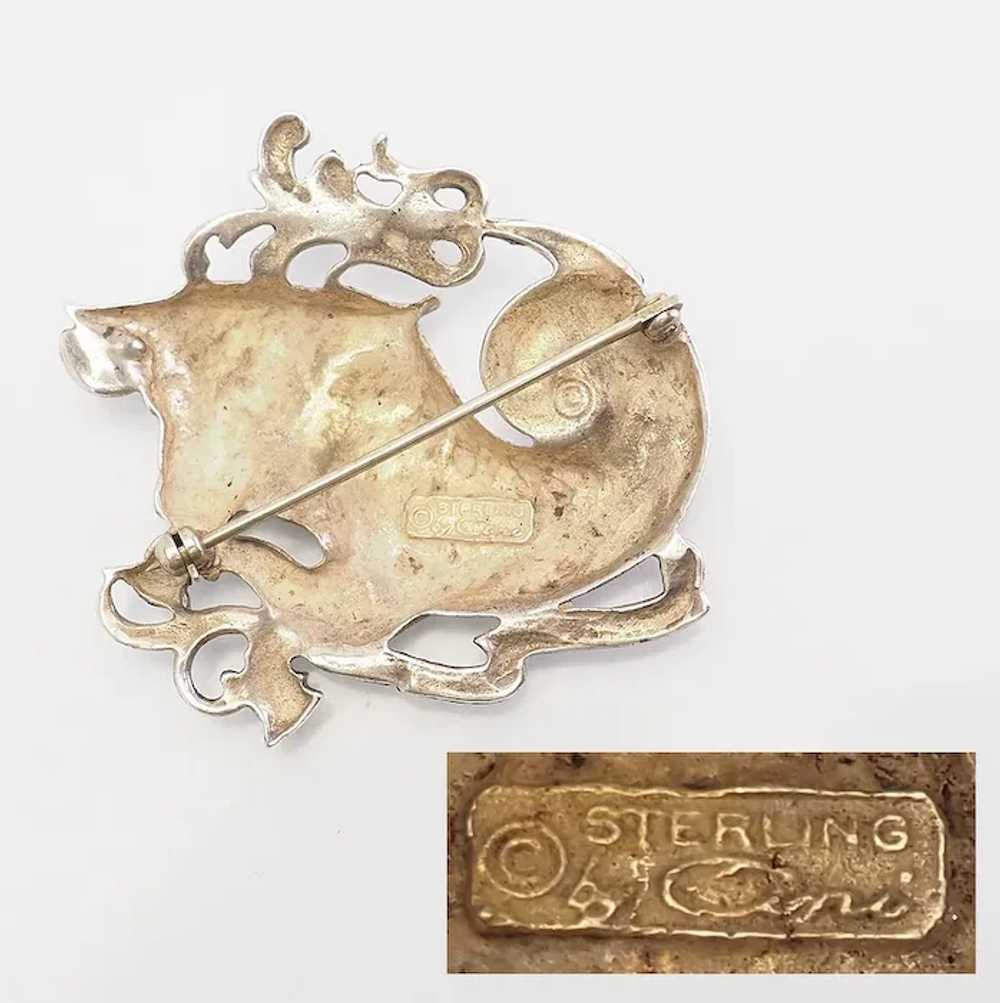 Taurus Bull sterling silver Zodiac sign brooch pi… - image 3