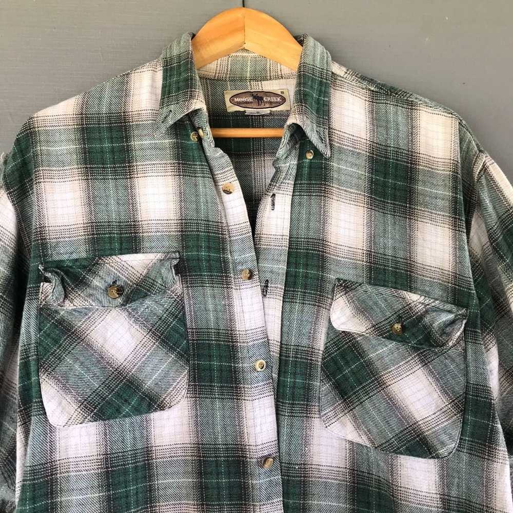 Flannel × Japanese Brand C:24” L: 33.5” Moose Cre… - image 6