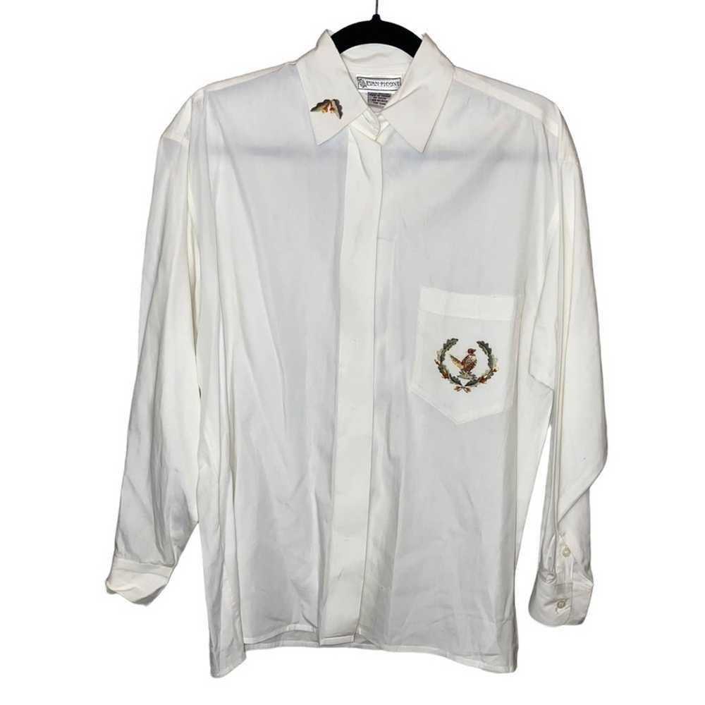 Evan Picone Evan Picone Vintage Ivory Button Down… - image 1