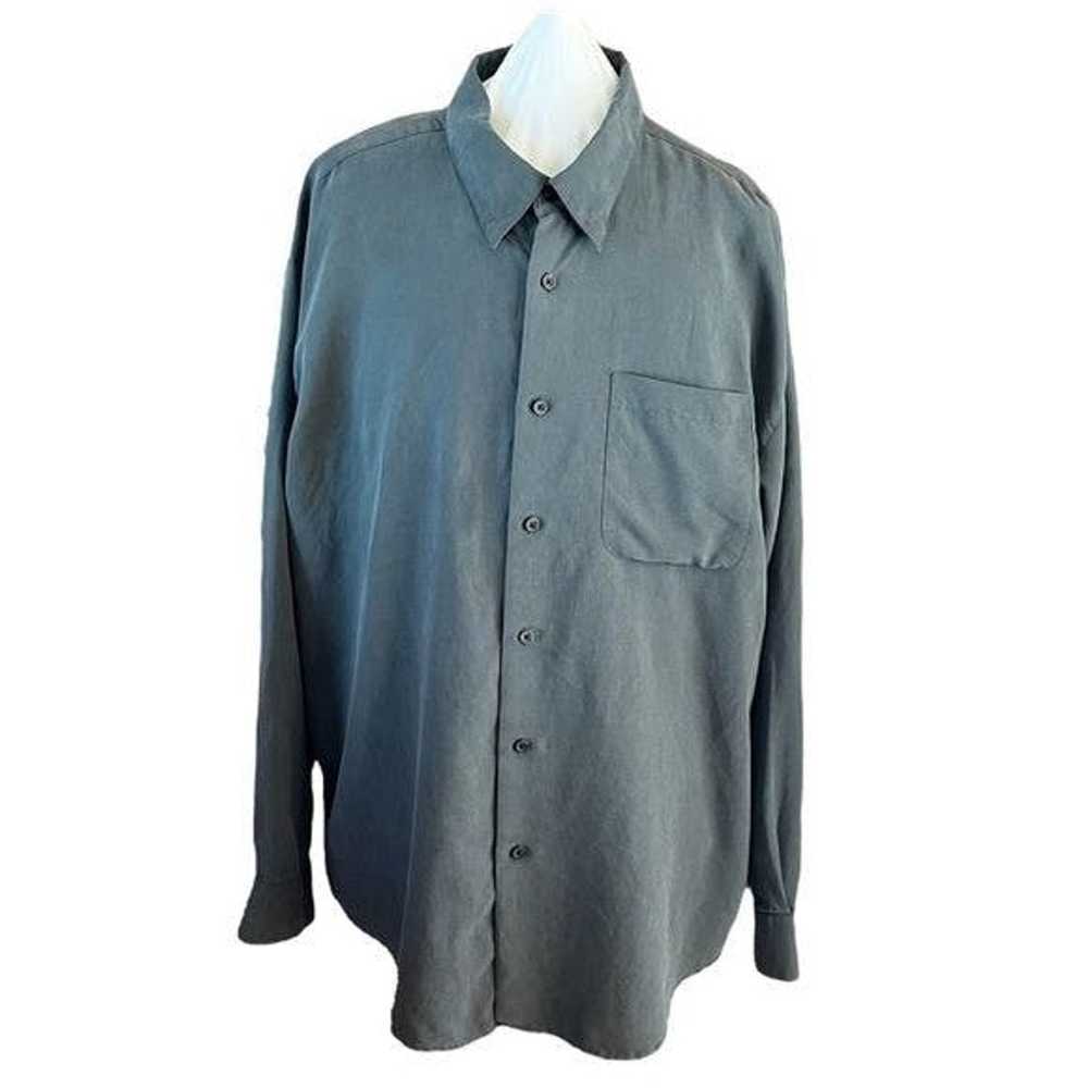 Haggar Haggar Mens Button Up Long Sleeve Shirt Gr… - image 2