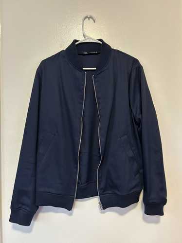 Zara zara navy blue bomber jacket