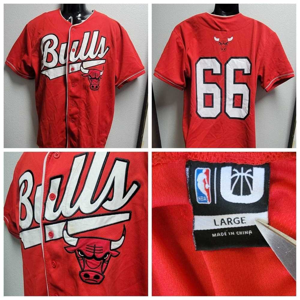 Chicago Bulls #66 Jersey Unisex Small Black Gold Logo NBA