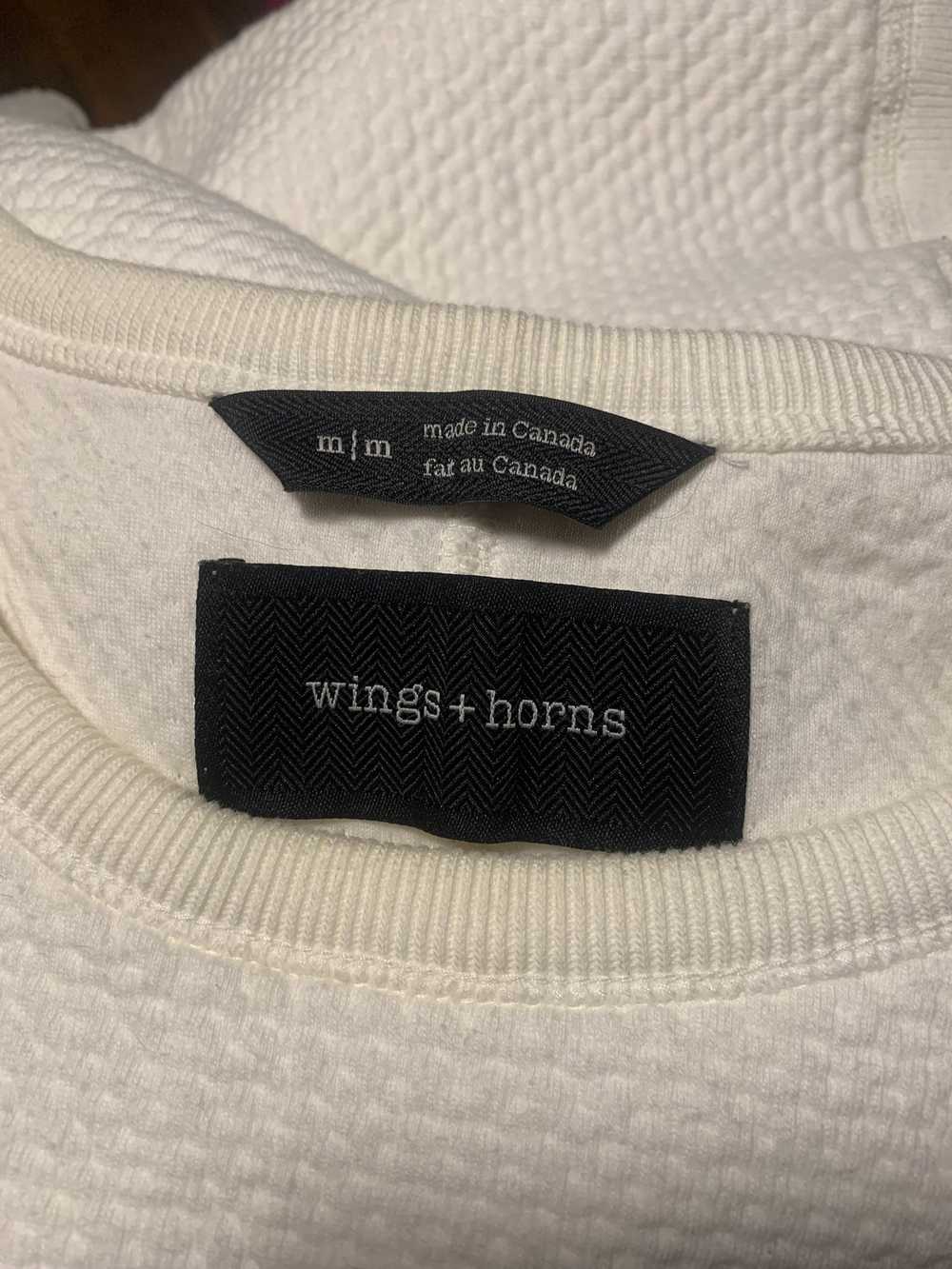 Wings + Horns Cabin Fleece Crewneck White - image 3