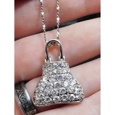 Other Silver Rhinestone Handbag Necklace