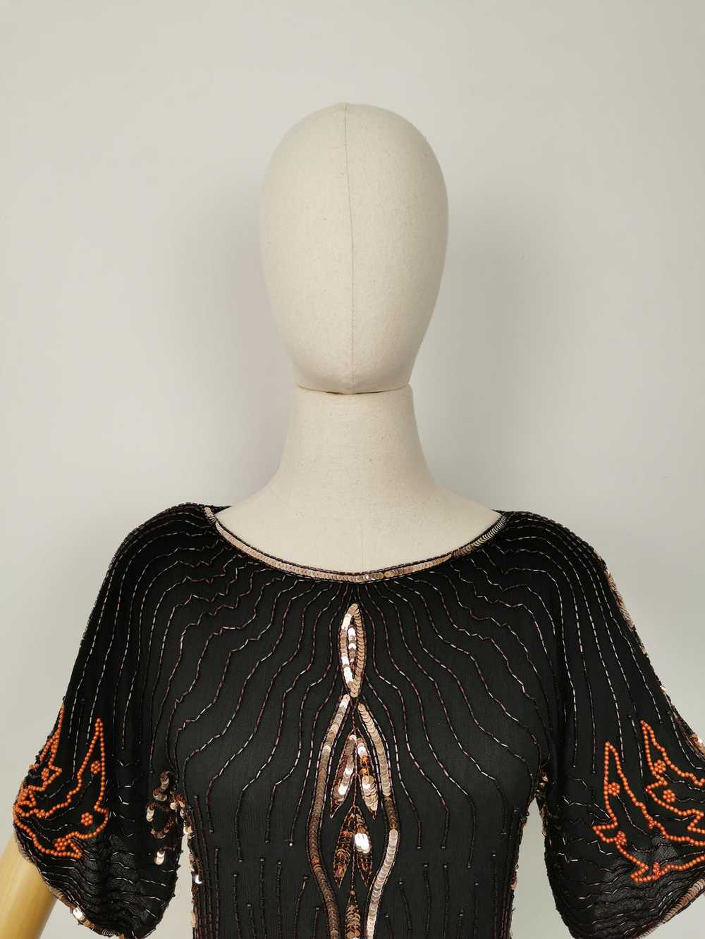 Vintage Frank Usher sequins silk blouse - image 3