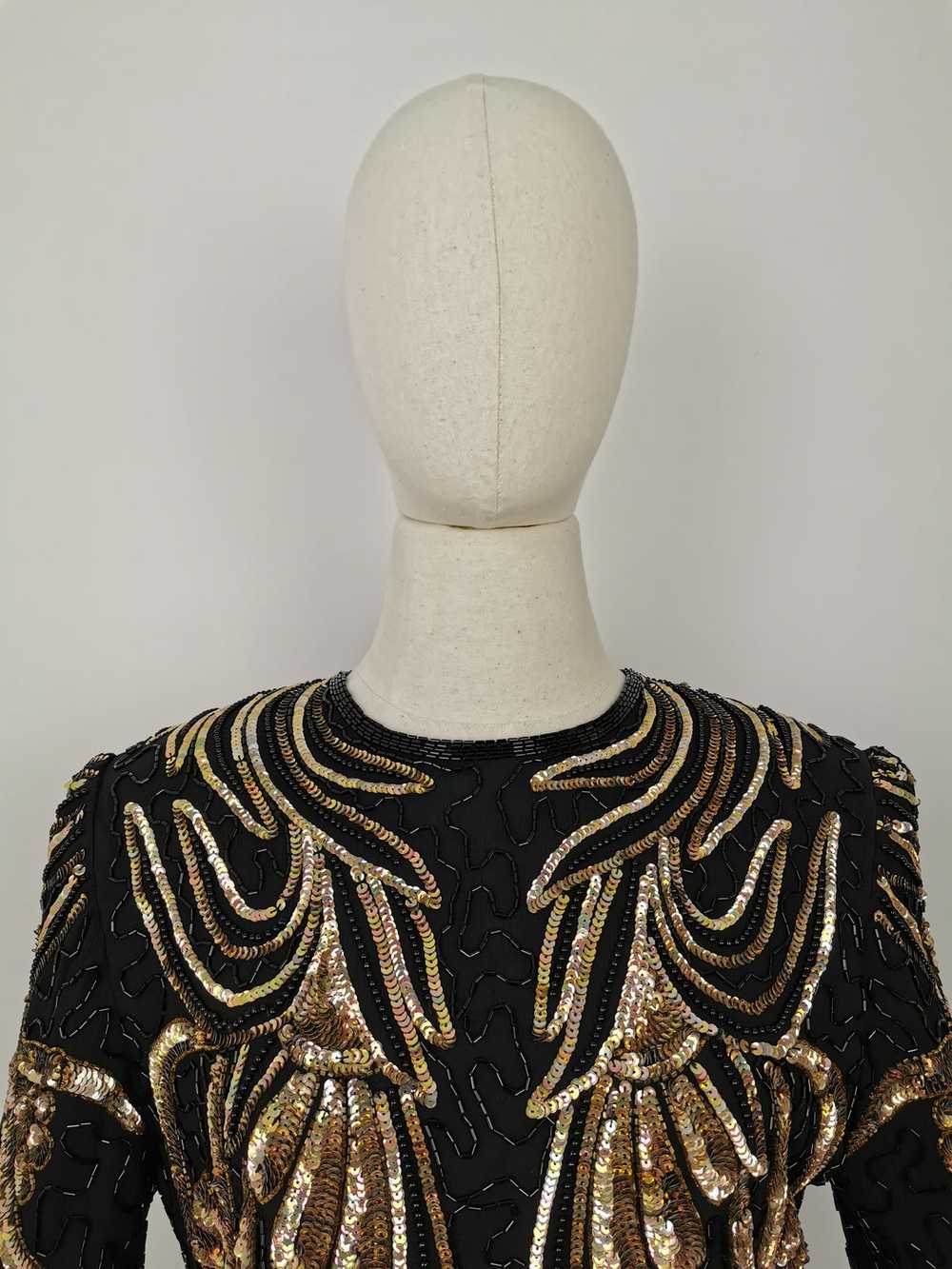 Vintage Frank Usher sequins silk blouse - image 3