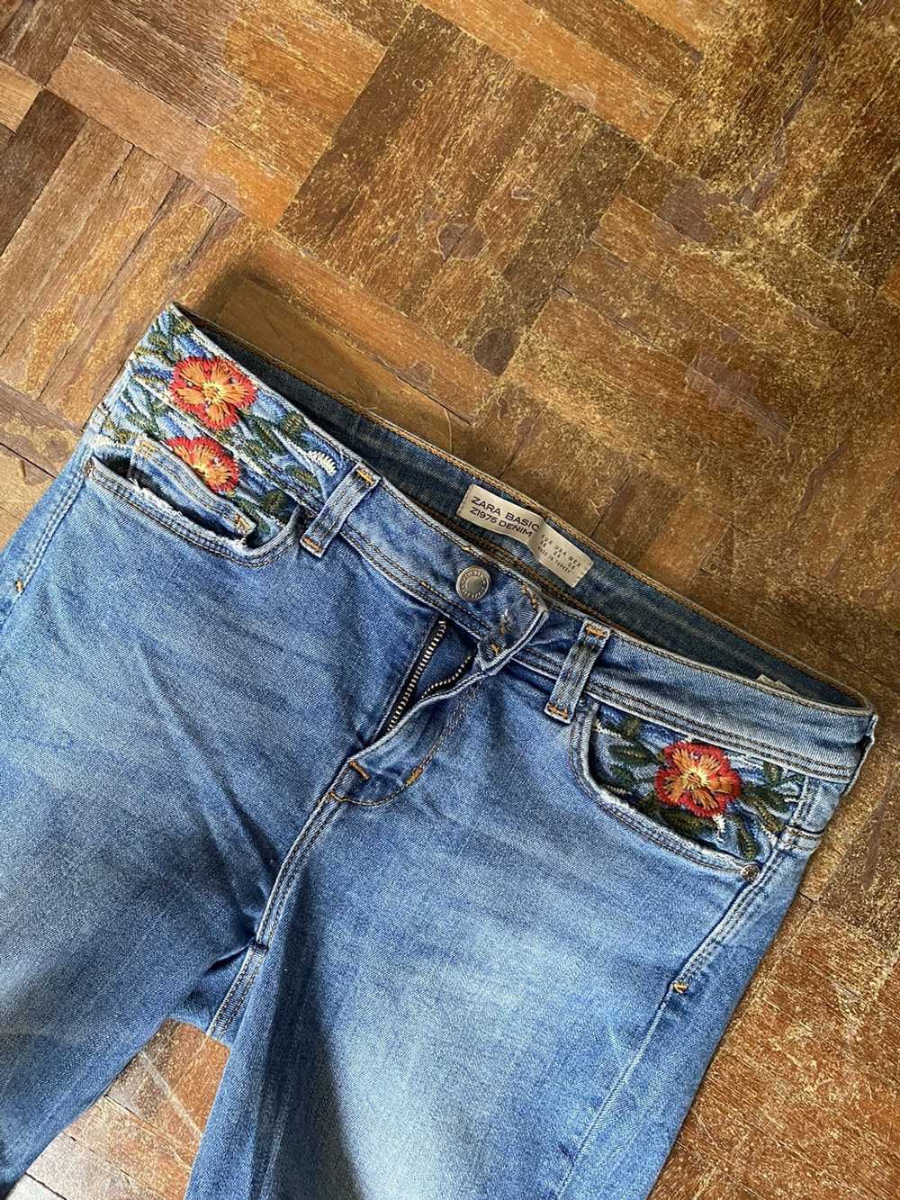 Zara Zara embroidery skinny women jeans - image 1