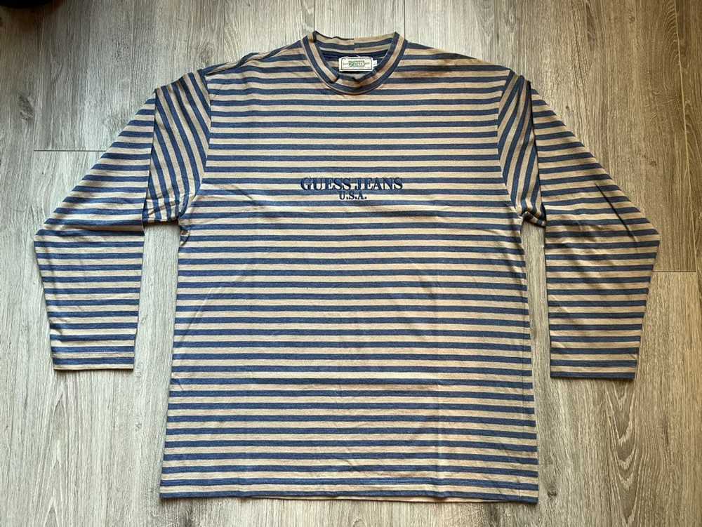 Guess VTG Guess USA striped long sleeve T - image 1