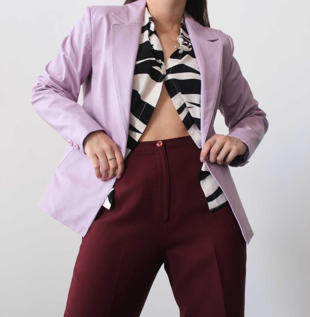 2000s Lilac Leather Blazer - image 7