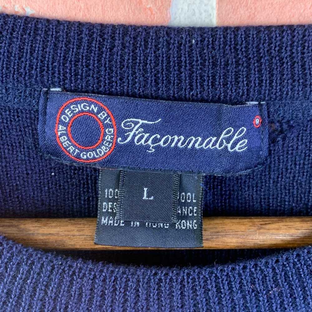 Faconnable Faconnable Navy 100% Merino Wool L/S C… - image 4