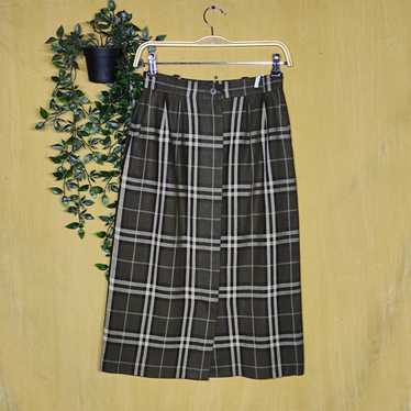 BURBERRY CHECK MIDI SKIRT ミディスカート Red Check Midi Skirt by Burberry on Sale