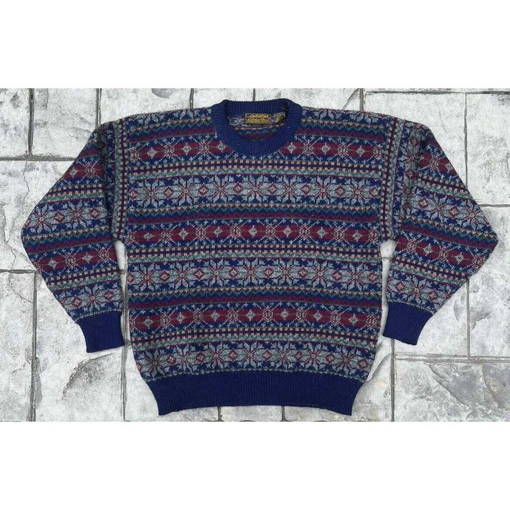 Eddie Bauer Vintage Eddie Bauer Wool Shetland AOP… - image 1