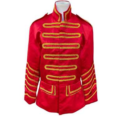 DPOIS Kids Boys Circus Ringmater Costume Marching Band Uniform Tassel Jacket  Coat with Hat Suit Red A 8 