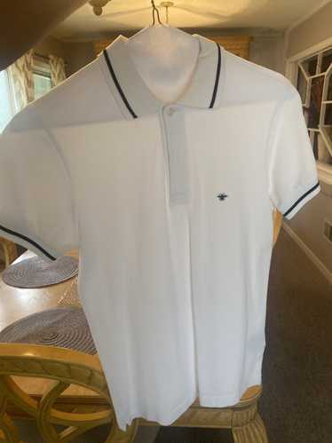 Dior - Polo Shirt with Bee Embroidery Navy Blue Cotton Piqué - Size S - Men
