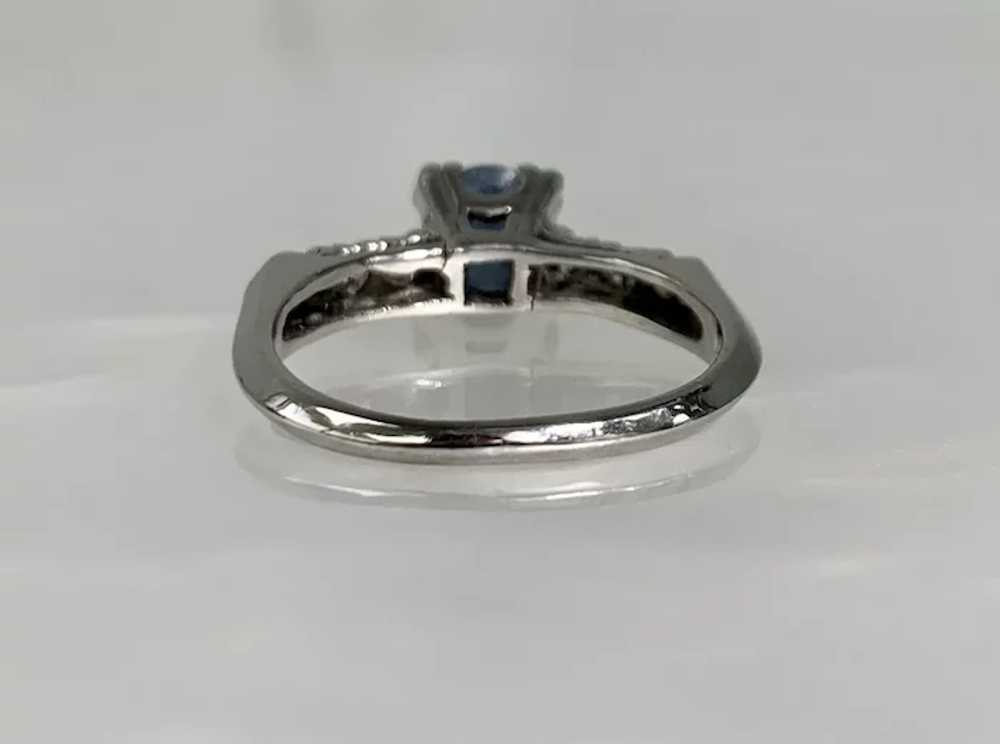 Oval Cut Platinum Star Sapphire Diamond Ring - image 5