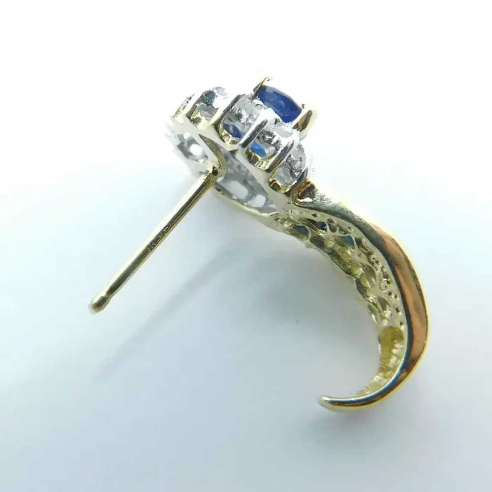 2.38ctw Diamond & Sapphire Earrings 14K Two Tone … - image 4