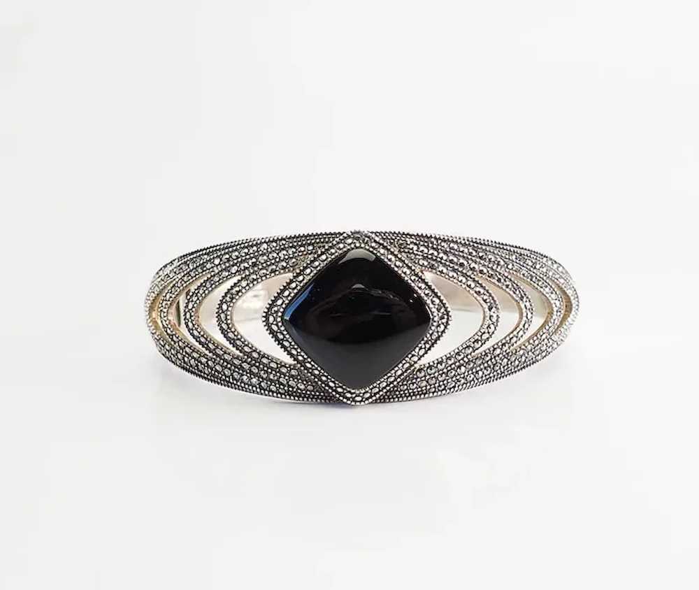 Vintage Art Deco style sterling silver marcasite … - image 2