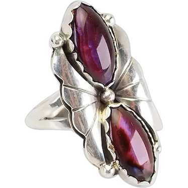 Gorgeous large purple abalone shell sterling silv… - image 1