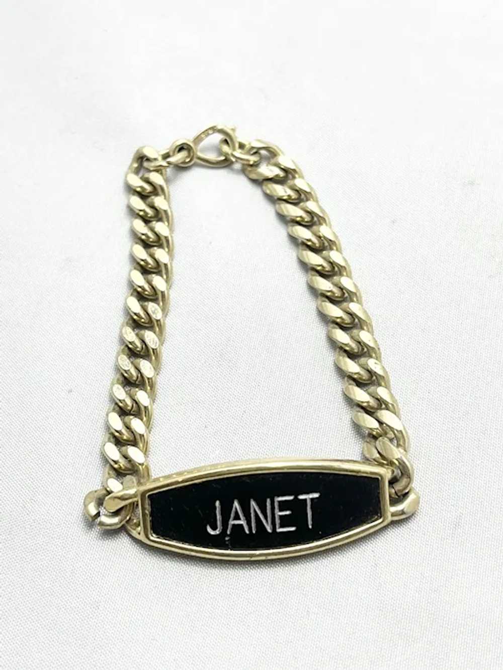 Vintage Speidel Janet Gold Chain Name Bracelet - image 2