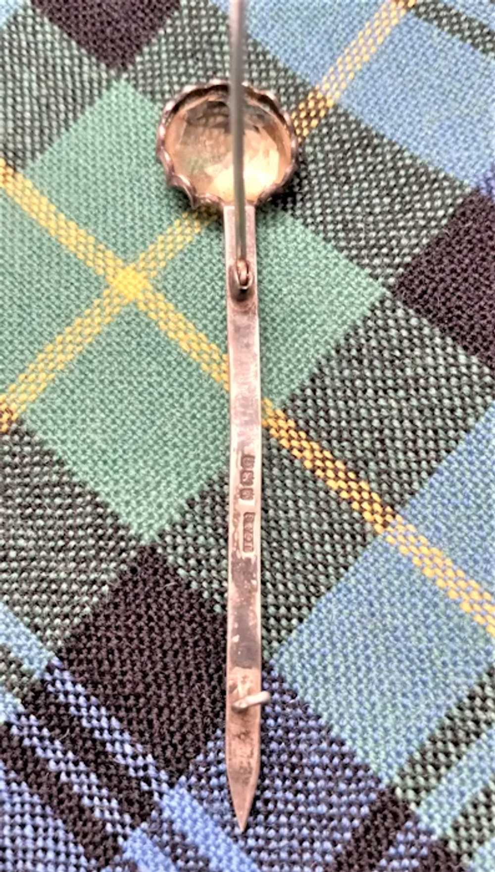 c1931 HM Silver/Citrine Scottish Kilt Pin 3 1/8 i… - image 5