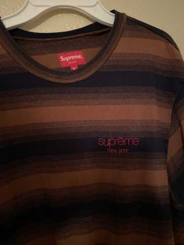 Supreme Supreme navy and brown stripped shirt