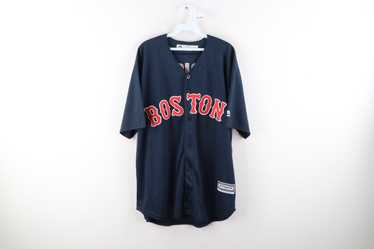 Majestic RED/GREEN BOSTON RED SOX #18 BUTTON UP BASEBALL JERSEY LOGO  GRAPHIC TEE Green - $30 - From Talianna