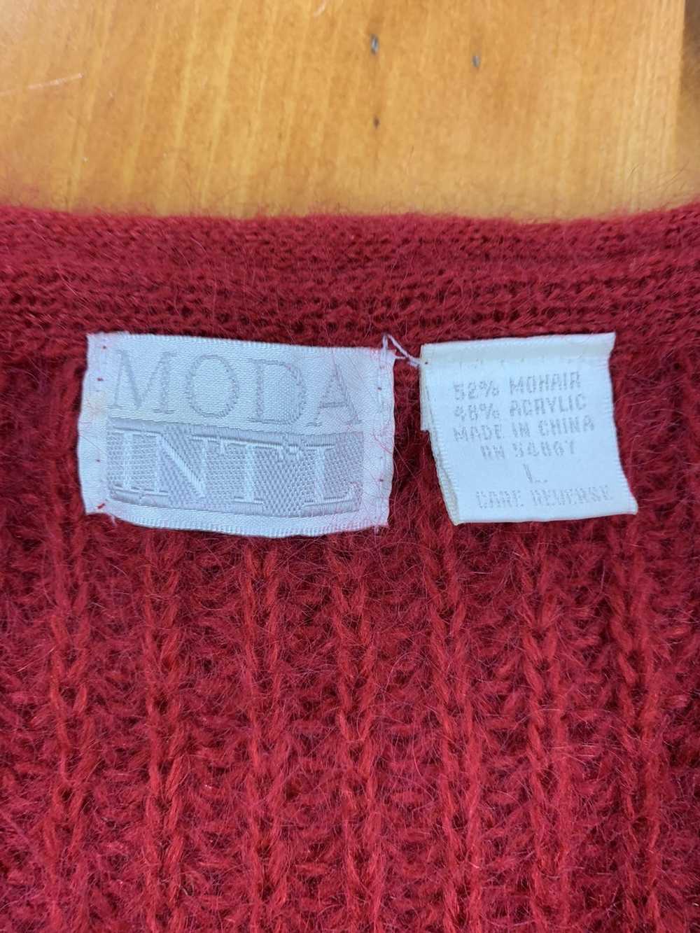 Vintage Vintage 80s Mohair Red Knit Cardigan - image 3