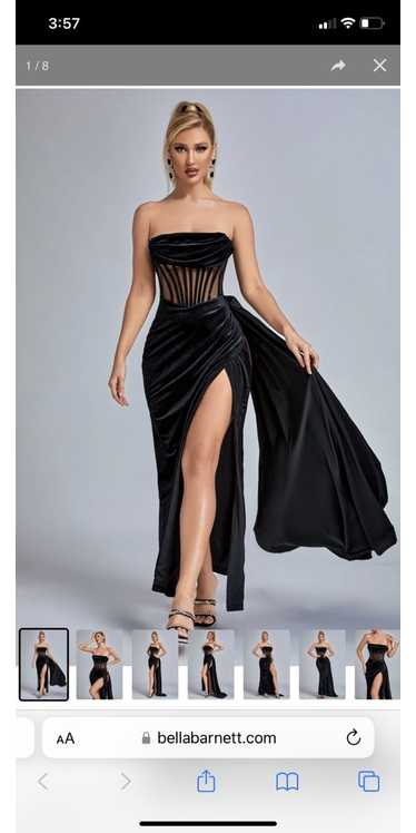 Black velvet flare slit - Gem