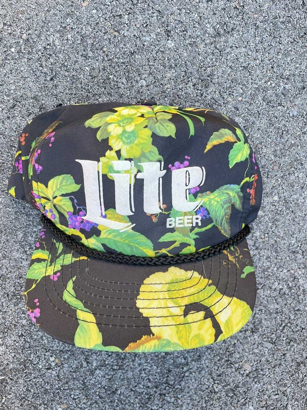 Vintage Vintage floral miller lite hat - image 2