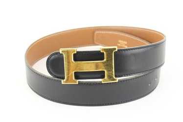 Hermes Hermès Black x Brown 32mm Reversible H Log… - image 1