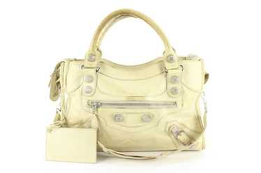 BALENCIAGA City 2 Way Shoulder Bag 115748 Lambskin Leather Yellow