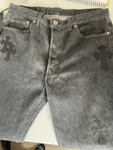 Chrome Hearts Jeans Levi's Black Cross Patch Denim