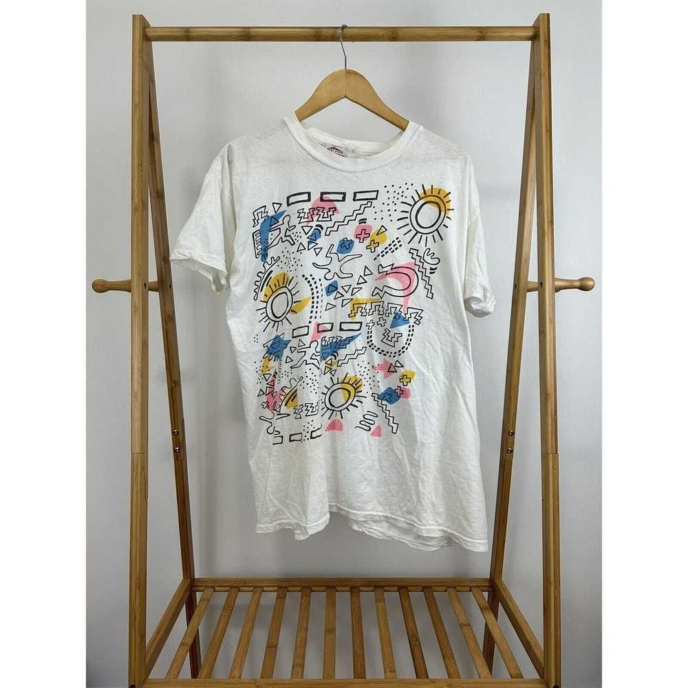 Art × Keith Haring × Vintage VTG 80s Abstract Art… - image 1