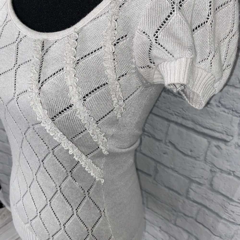 Other Tricot Joli short sleeve open knit scoopnec… - image 3